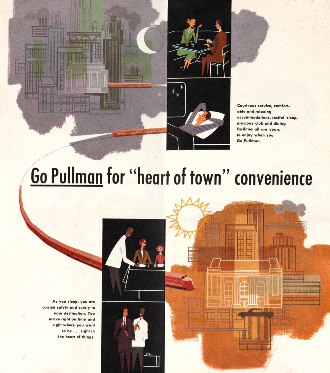 Go Pullman For Travel At Its Best By Day...By Night Original Railroad Travel Brochure