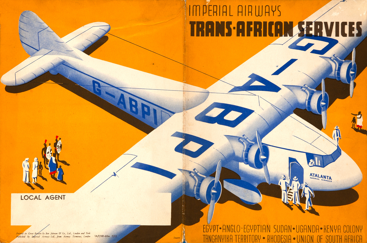Imperial Airways Trans African Services Brochure Poster