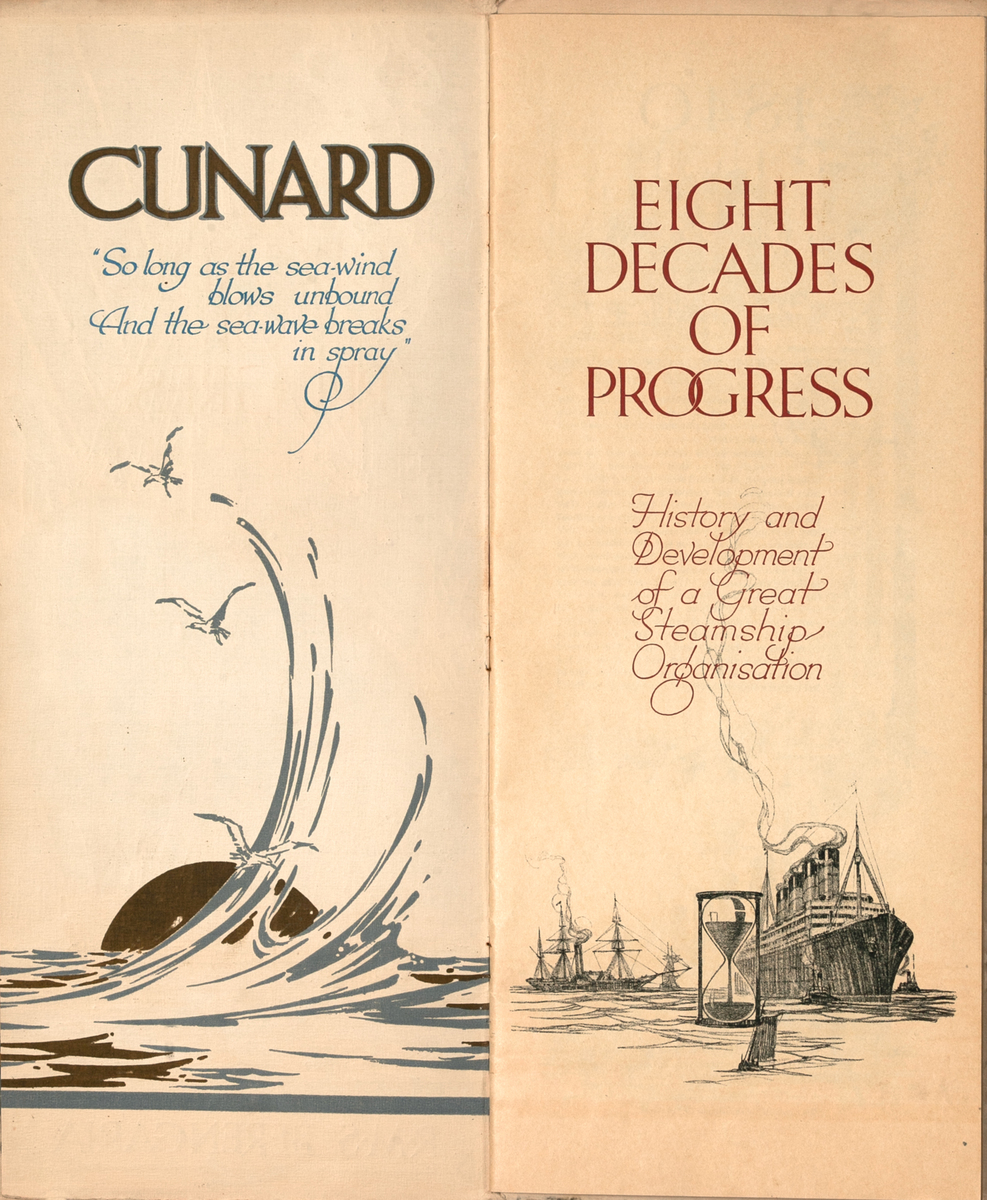 Cunard Line Eight Decades of Progress Original Travel Brochure