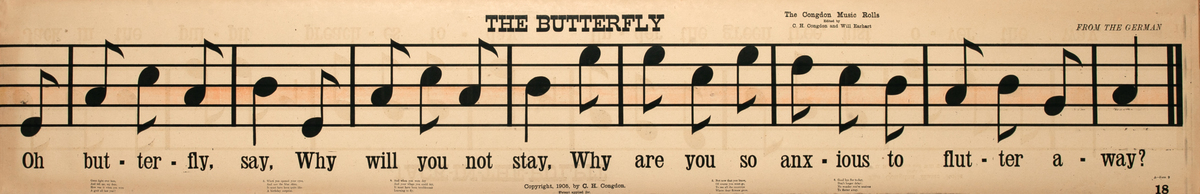 Original 1905 Music Vintage Poster The Butterfly 