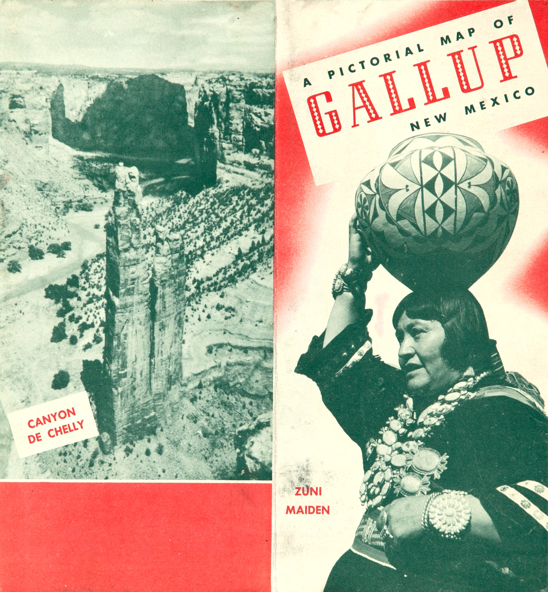 A Pictorial Map of Gallup New Mexico Original Travel Brochure