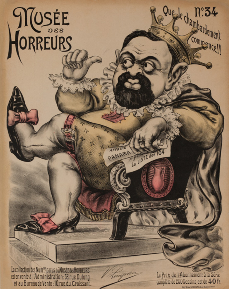 Musée des Horreurs, No. 34 Que le Chambardement Commence!!   Original French Anti-Semetic Political Poster