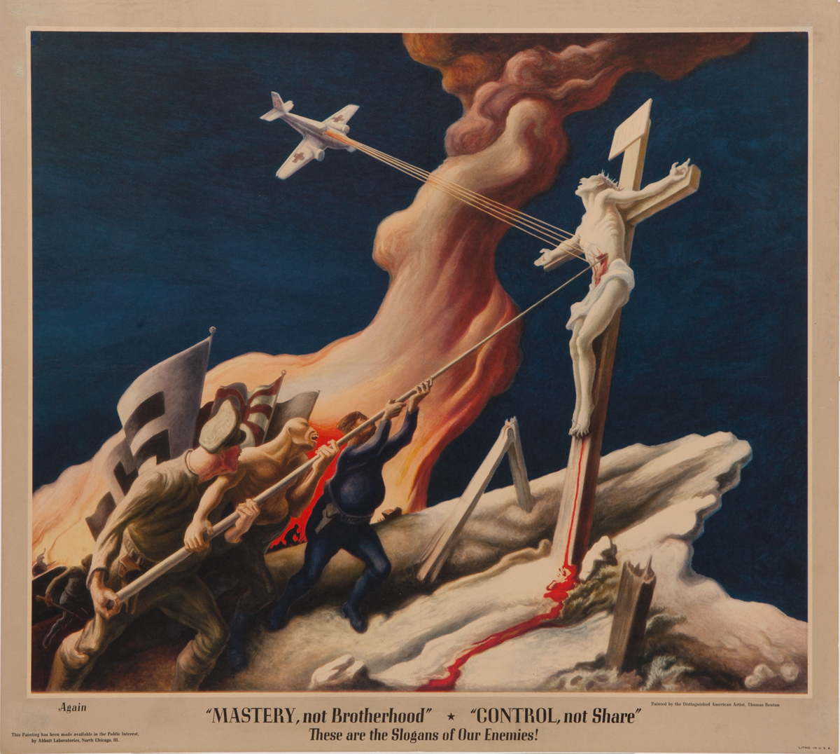 Again, Mastery, Not Brotherhood Original American World War Two Poster