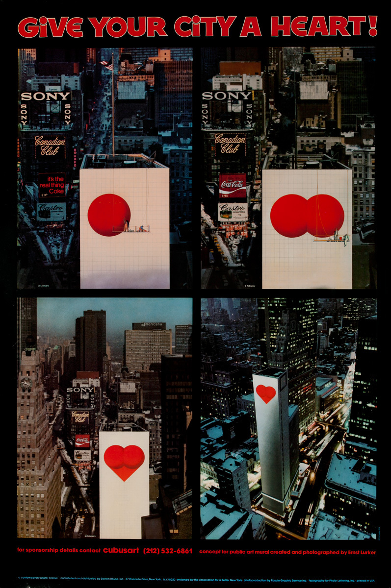 I Love New York, Give Your City a Heart, Original Times Square Poster 