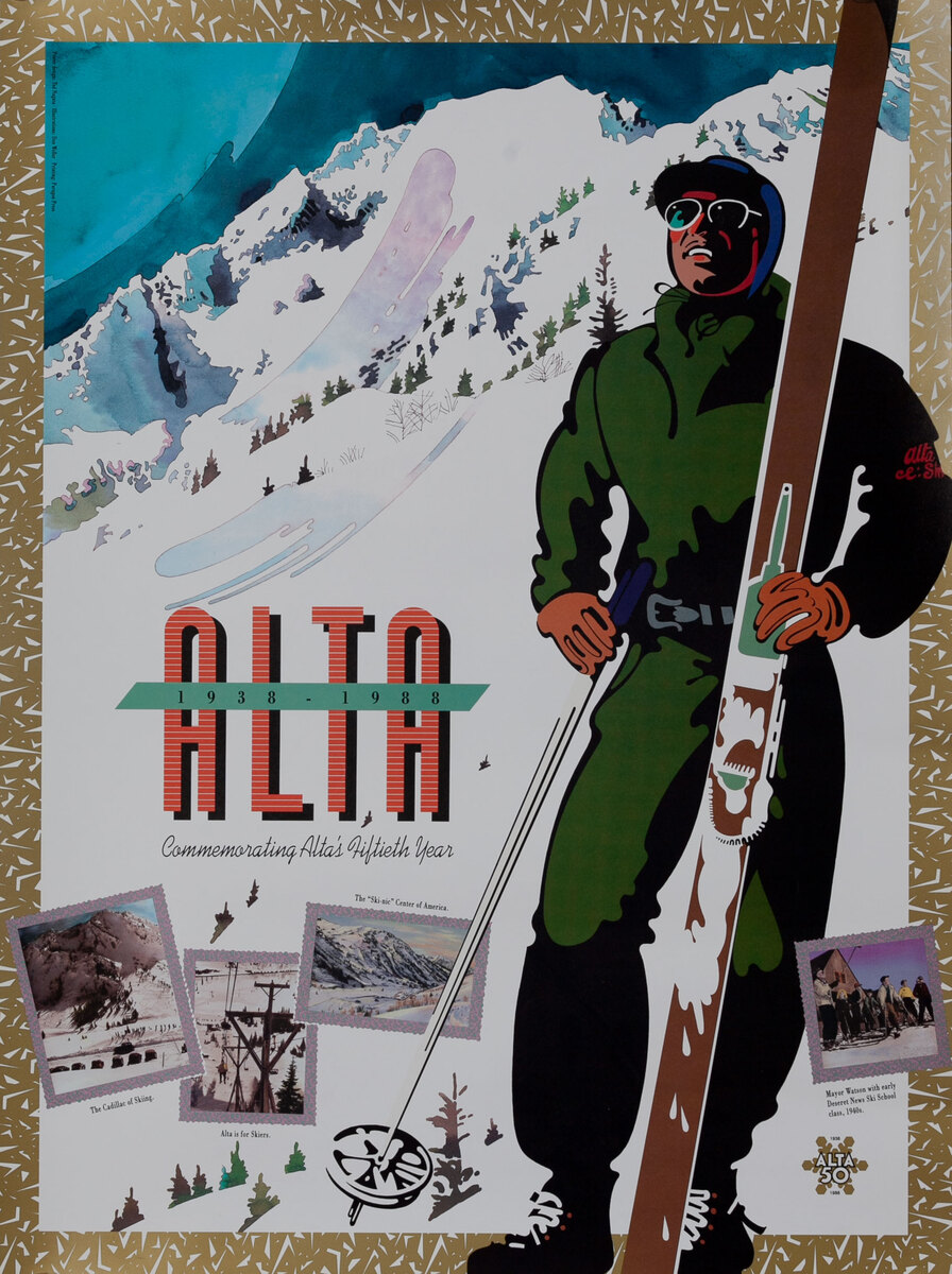 Alta 1938-1988, Original Utah American Ski Poster