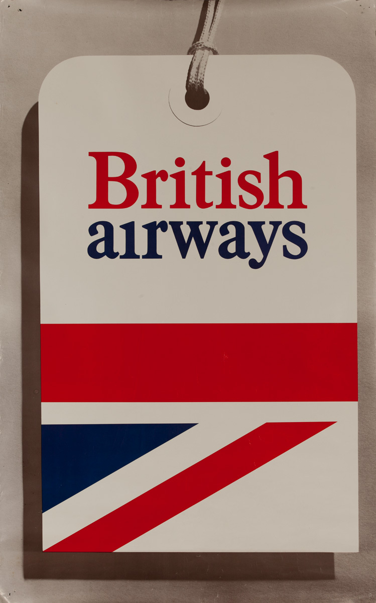 British Airways Original Travel Poster Luggage Tag David Pollack