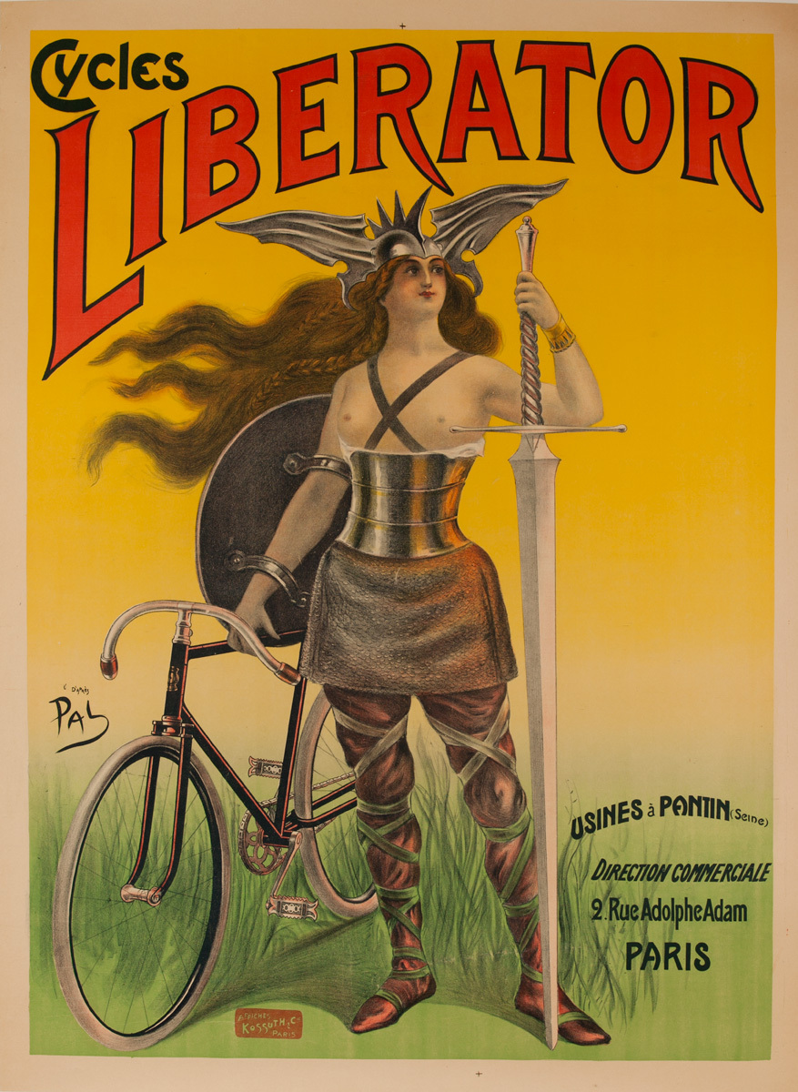 Liberator Cycles & Automobiles Original French Advertising Poster