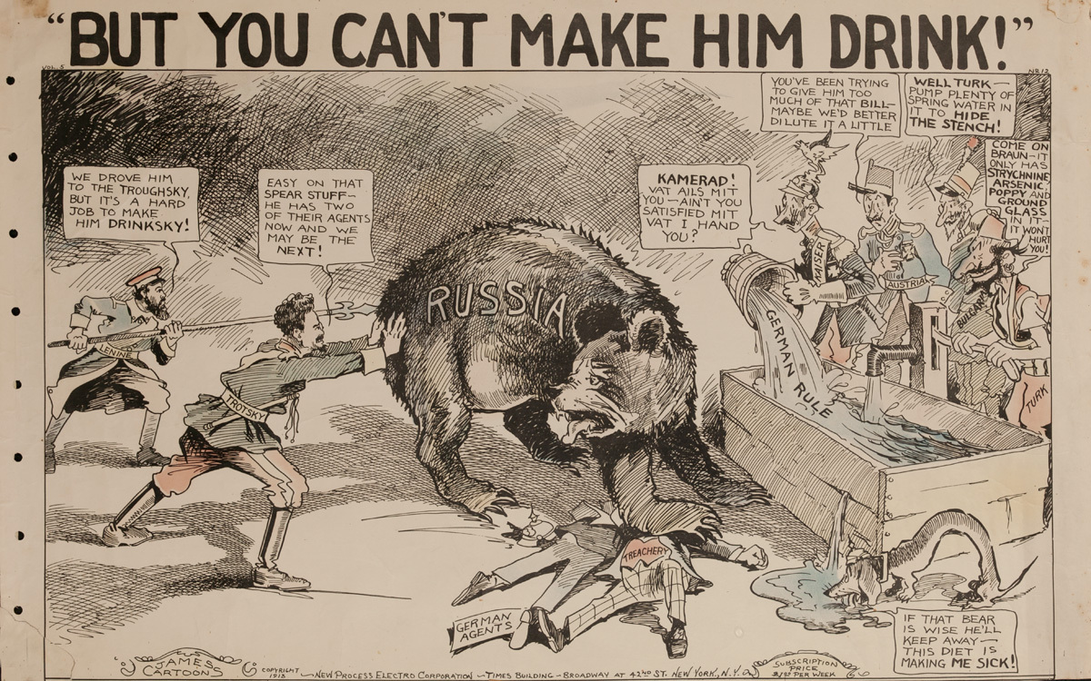 But You Can't make Him Drink, Original American World War One Poster