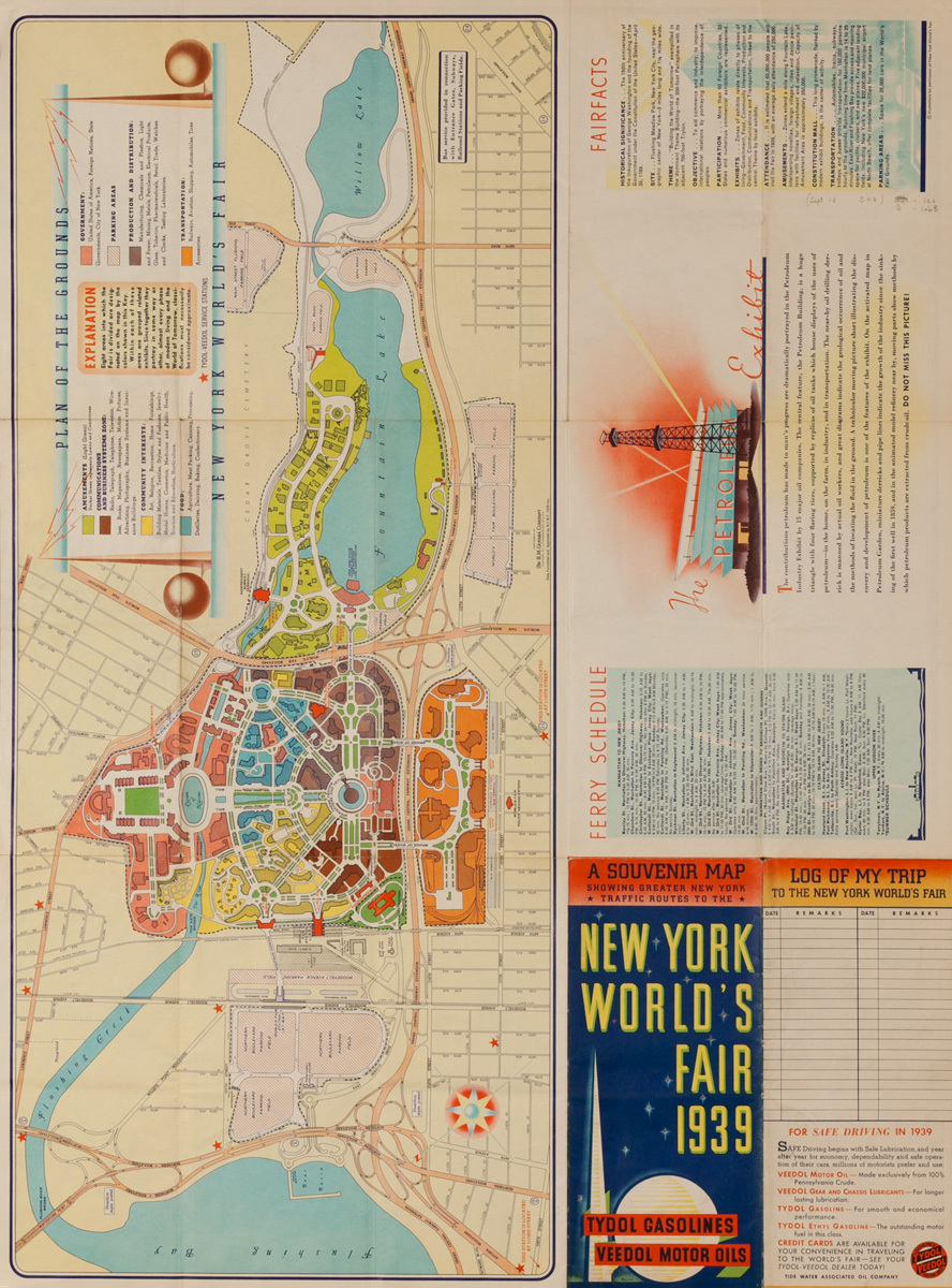 1939 New York World's Fair Souvenir Map Brochure