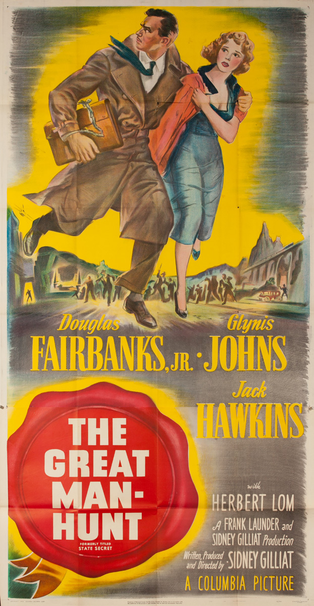 The Great Man-hunt Original 3 Sheet Movie Poster