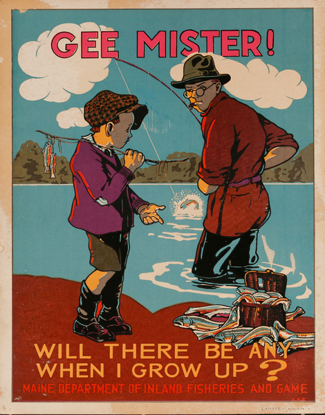 Gee Mister Will There Be Any When I Grow Up Original American Fish Conservation Poster David Pollack Vintage Posters