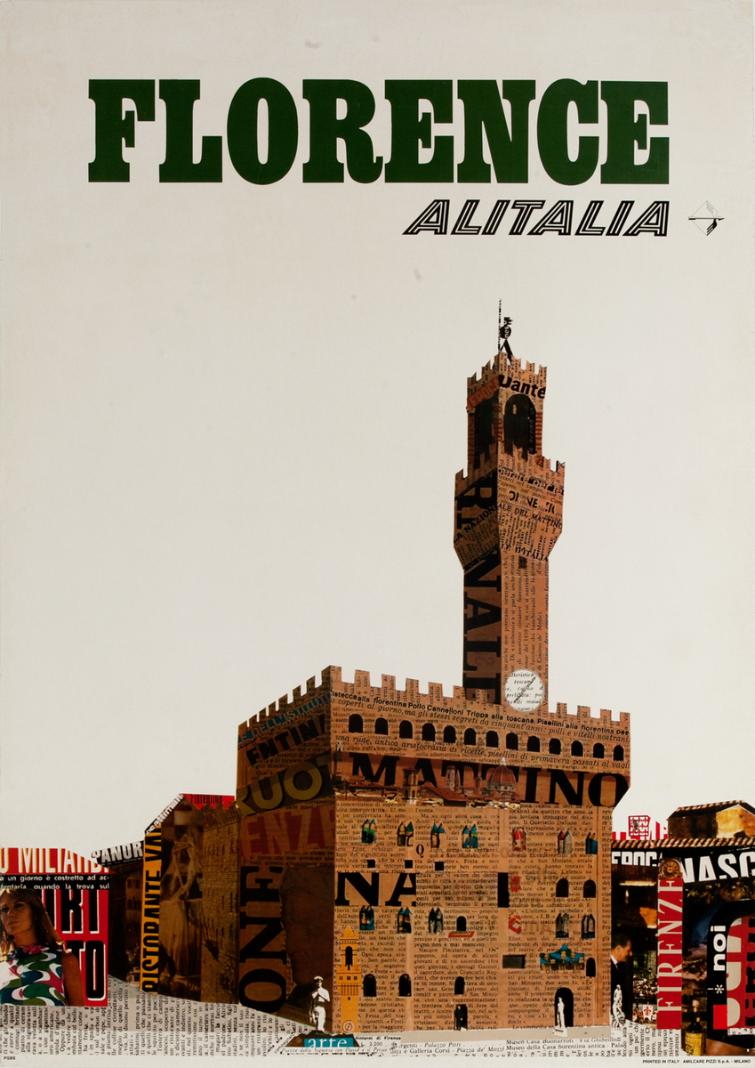Alitalia Original Travel Poster, Florence