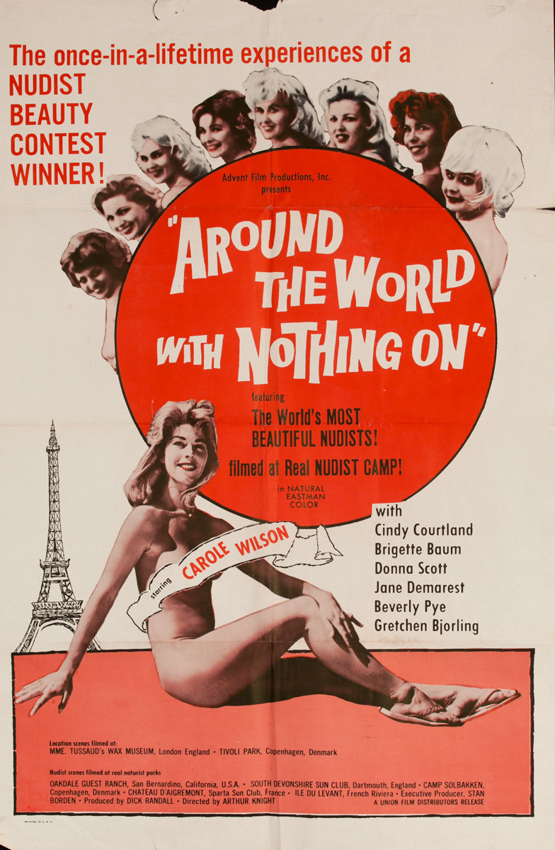 Around the World with Nothing On, Original American X Rated Adult Movie Poster
