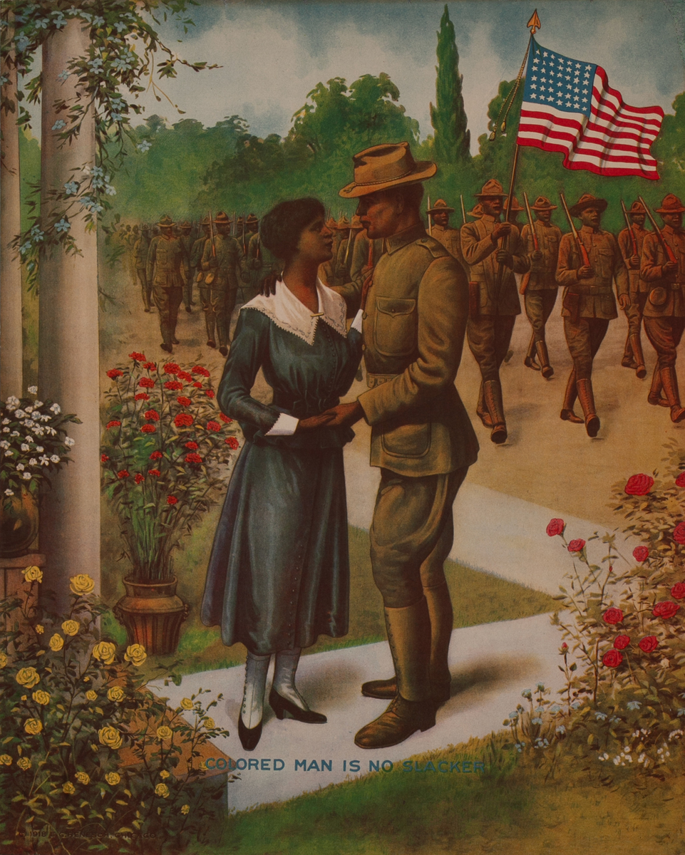 Colored Man Is No Slacker Original American WWI Poster