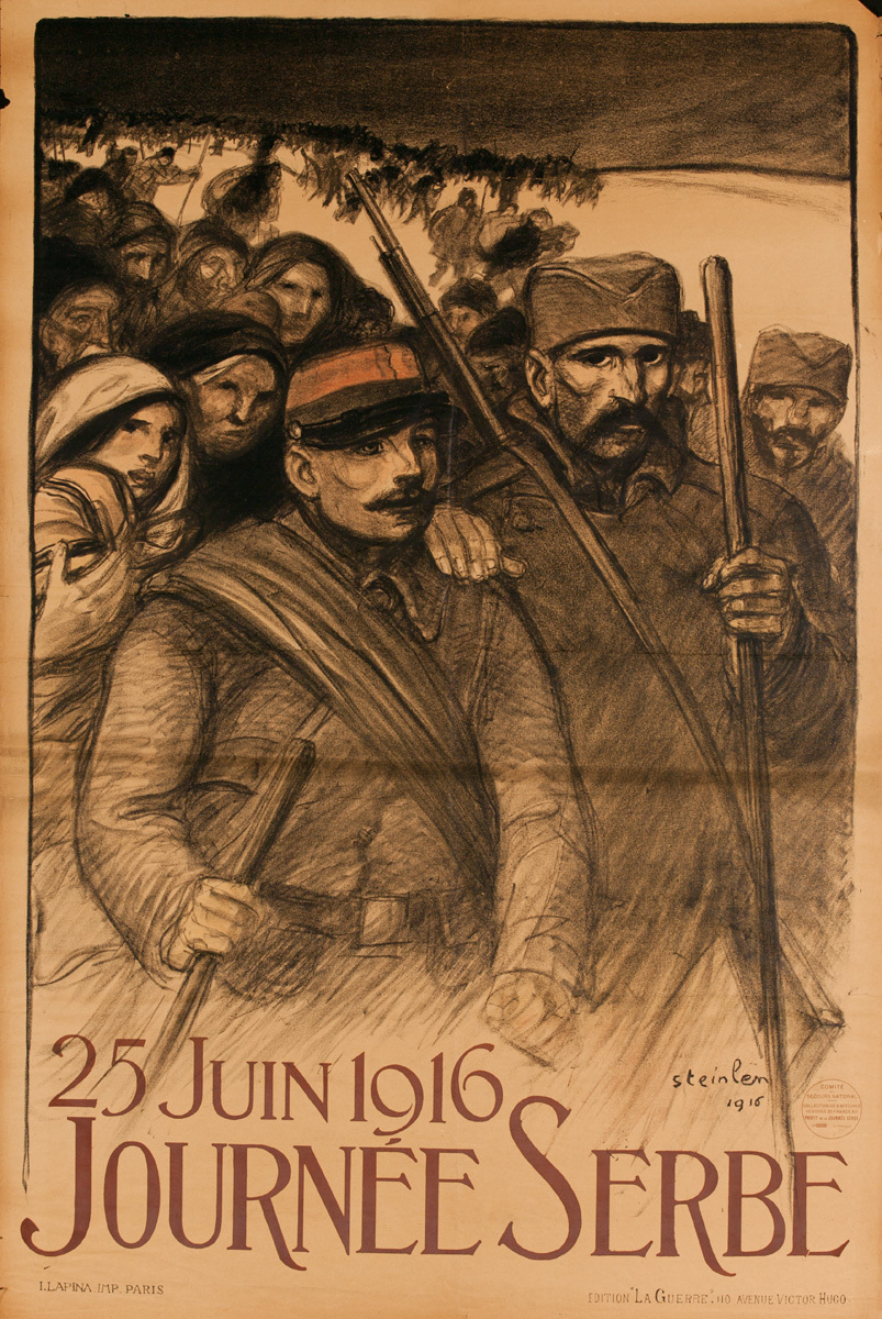 25 Juin 1916, Journee Serbe, Original French WWI Poster