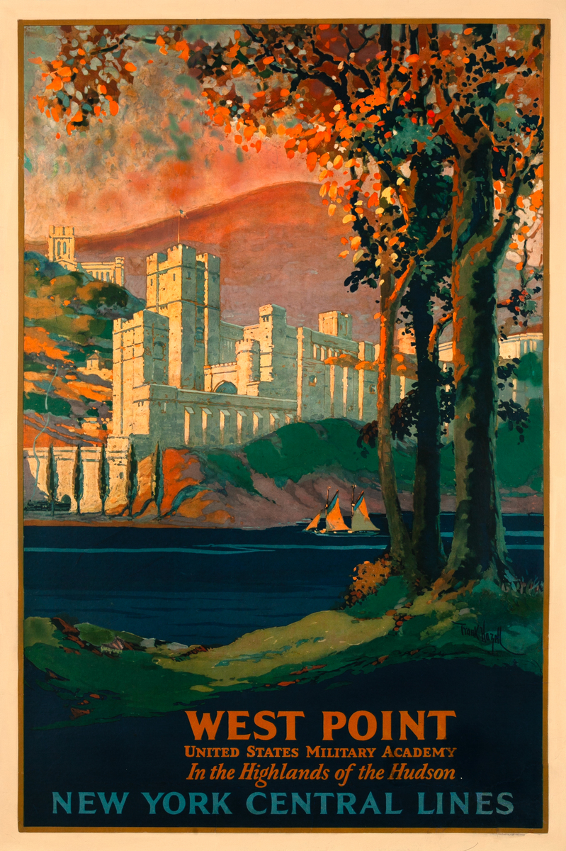 New York Central Lines, West Point, United States Military Academy, In the Highlands of the Hudson, Original American Travel Poster