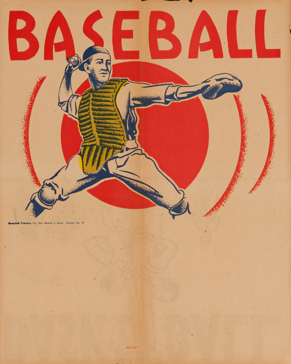 Campbell Print Company Stock Poster, Baseball Catcher
