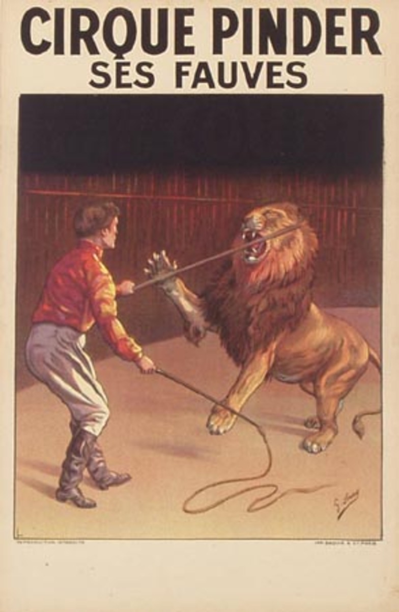 Cirque Pindar Original Vintage Poster lions