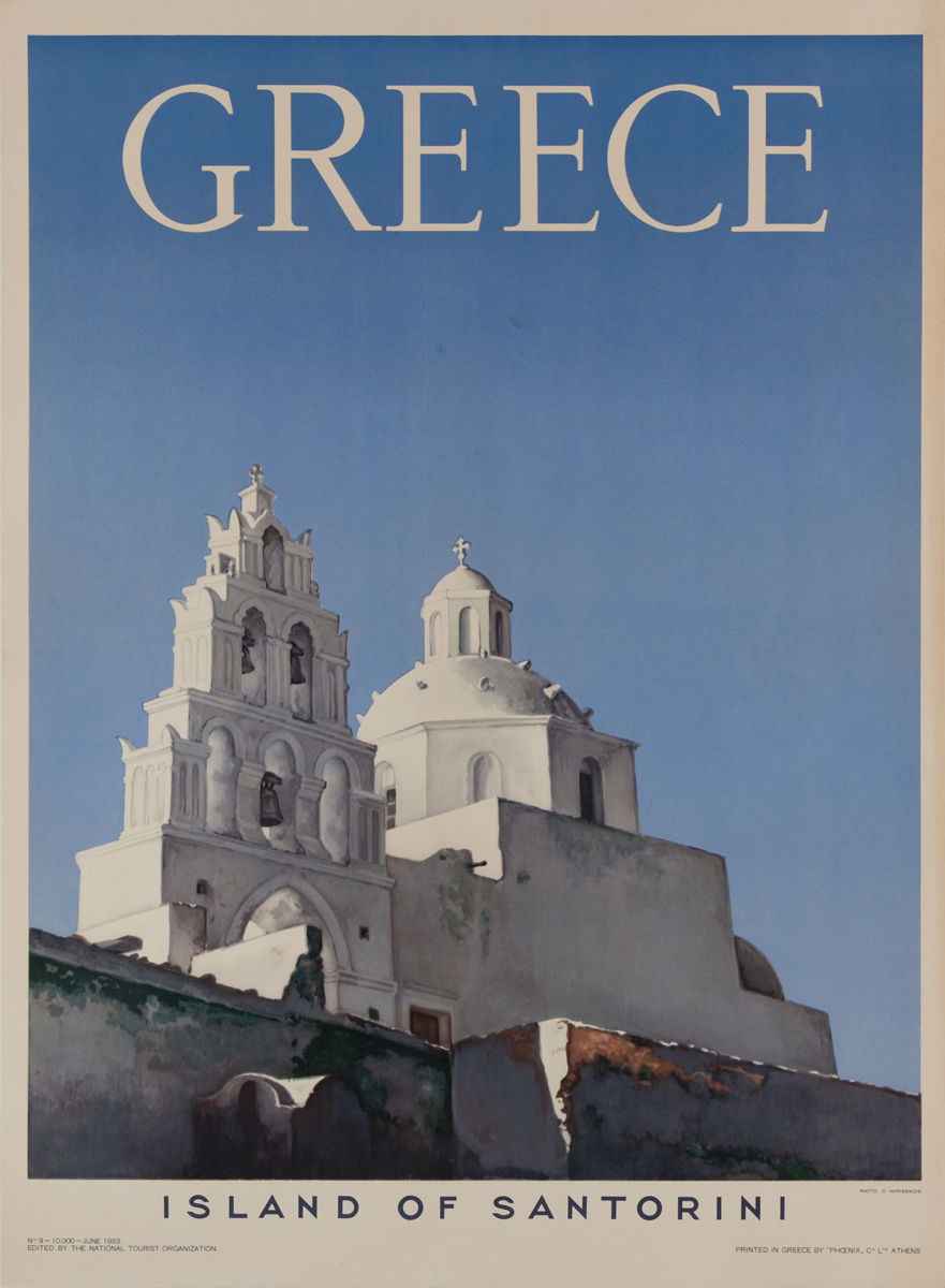 Greece, Island of Santorini, Original Grreek Travel Poster