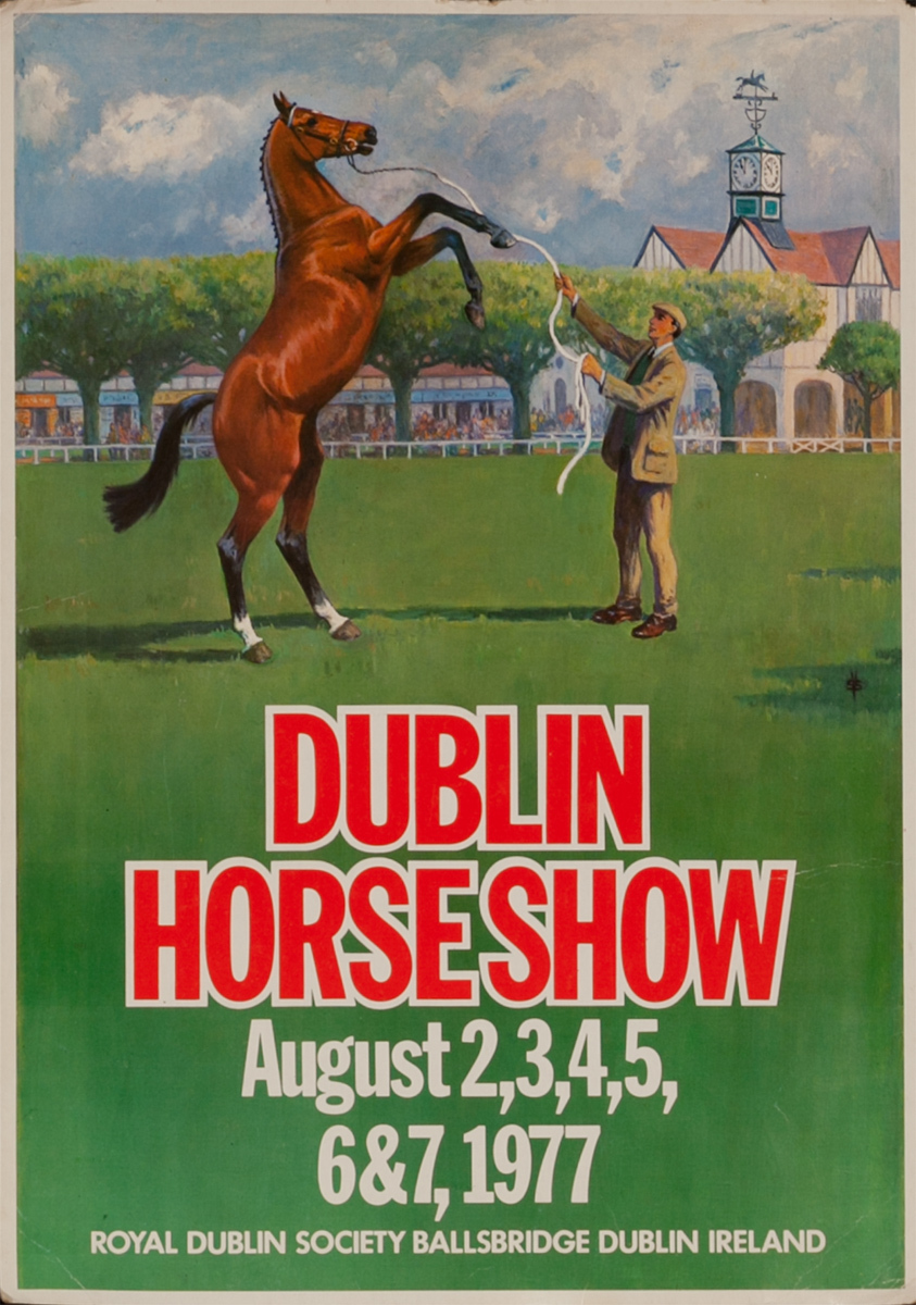 Dublin Horse Show, Original Irish Travel Poster, 1977