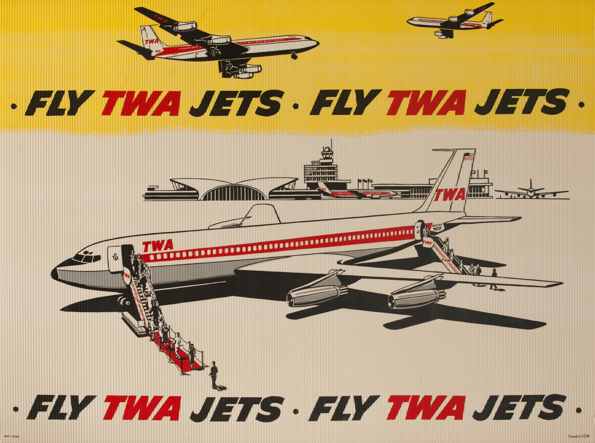 Fly TWA Jets, Original Corrugated Advertising Posters