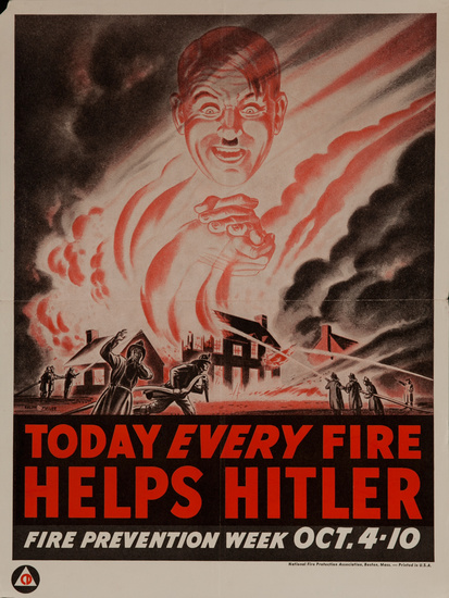 DP Vintage Posters - Today Every Fire Helps Hitler, Original Fire ...