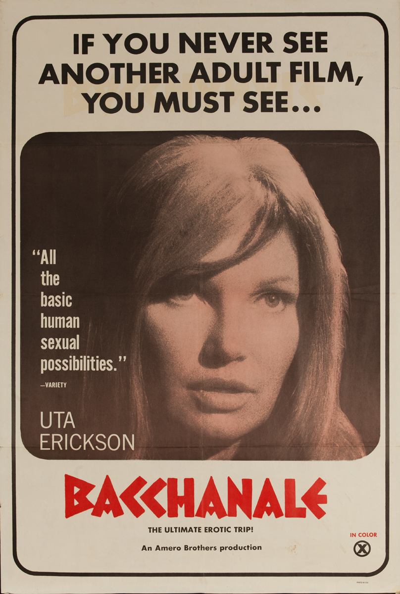Bacchanale, Original American X Rated Adult Movie Poster