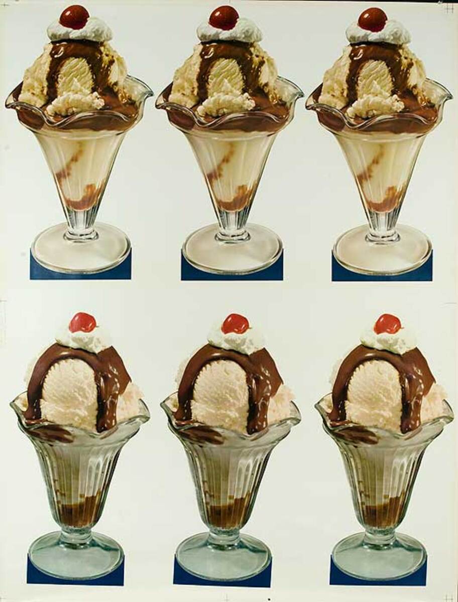 10 Ice Cream Sundaes Huge Original Press Sheet