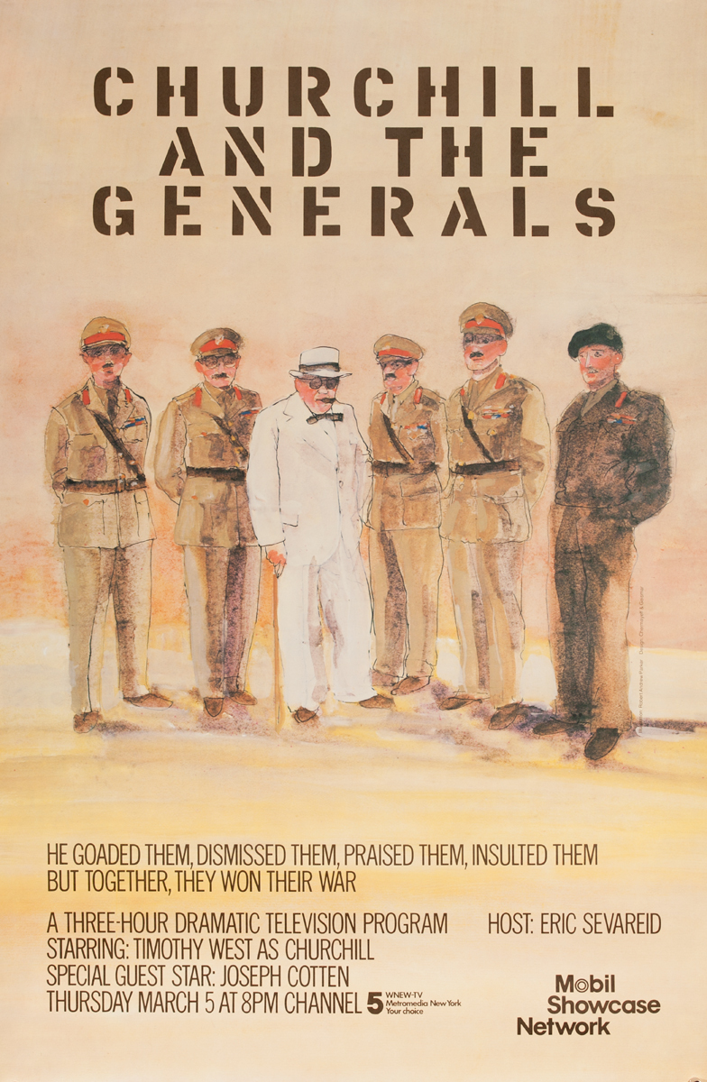 Churchill and His Generals, Original Mobil Showcase Network Advertising Poster
