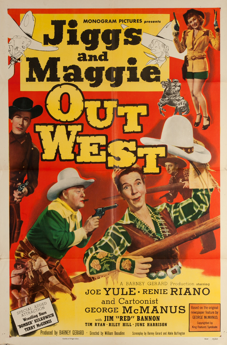 Jiggs and Maggie Out West Original American 1 Sheet Western Movie Poster