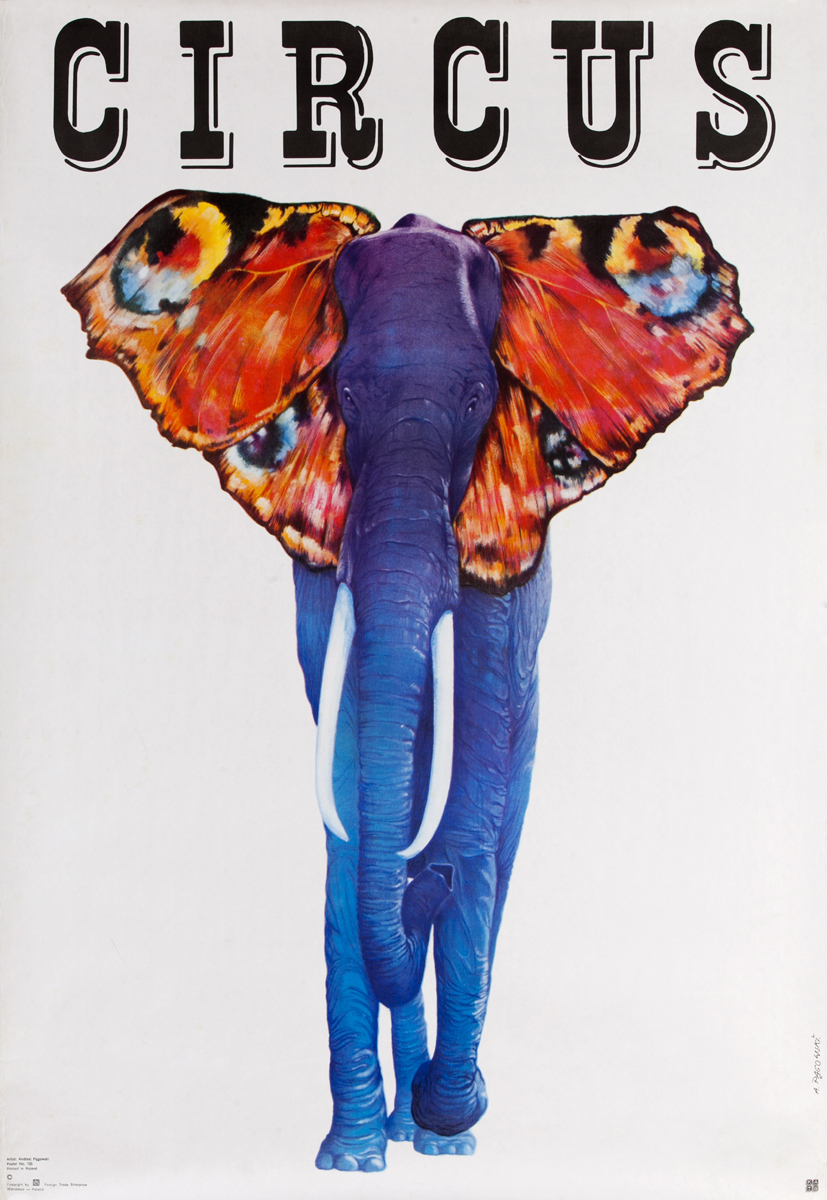 Circus, Original Polish Poster, Elephant