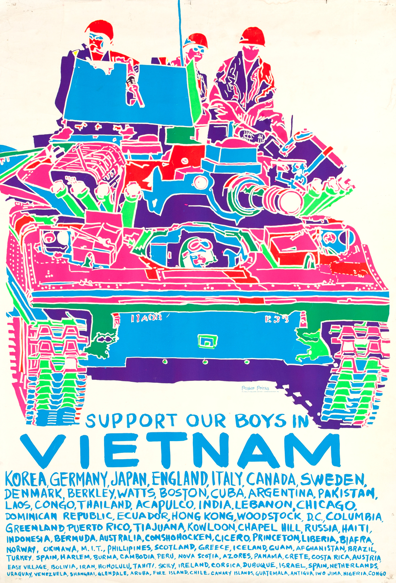 Support Our Boys in Vietnam, Original anti-War Protest Poster