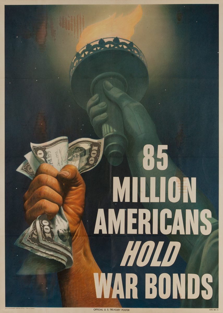 85 Million Americans Hold War Bonds WWII Poster, small size