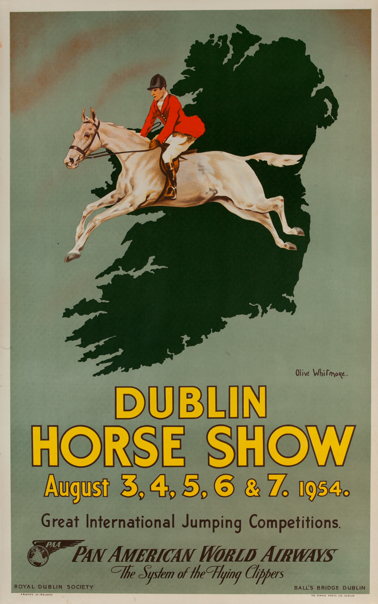 Dublin Horse Show, Original Pan American World Airways Travel Poster