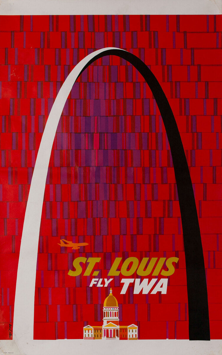 Fly TWA, St Louis Arch Travel Poster
