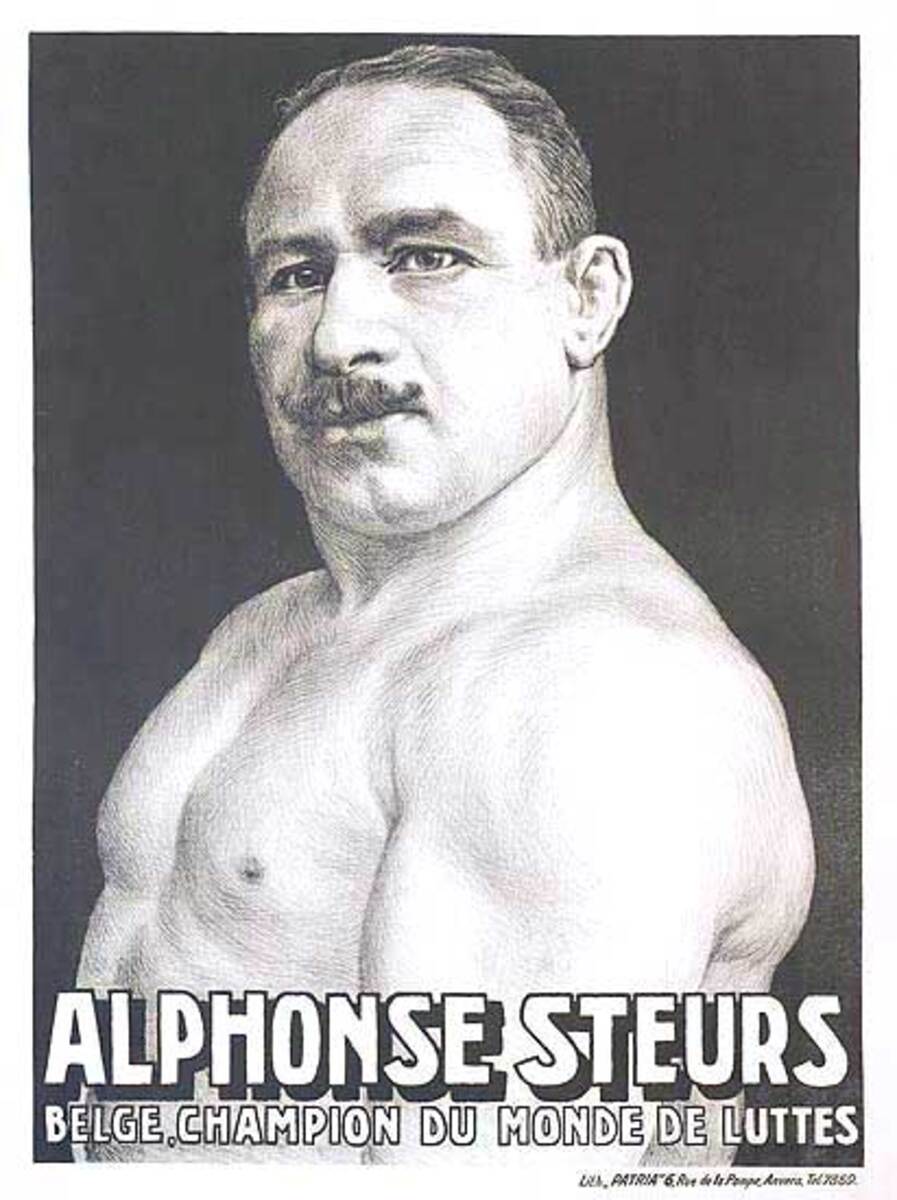 Alphonse Steurs Belgian World Champion Wrestler Original Vintage Poster