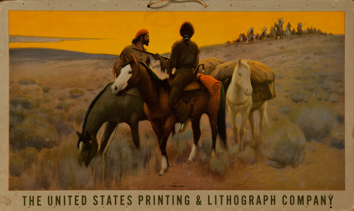 US Printing Original Advertising Poster Western Scene - Trailed