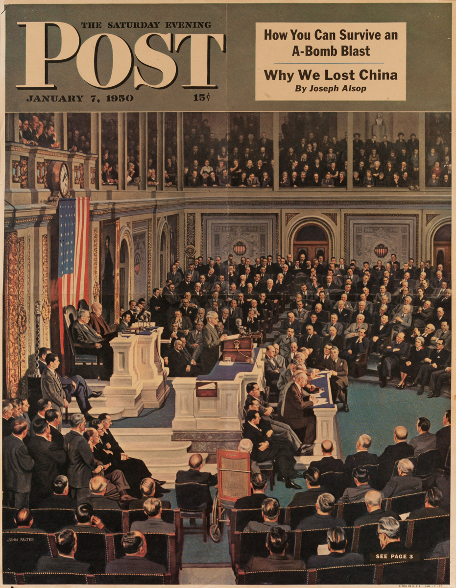 Saturday Evening Post, January  7, 1950<br>Newstand Advertising Poster