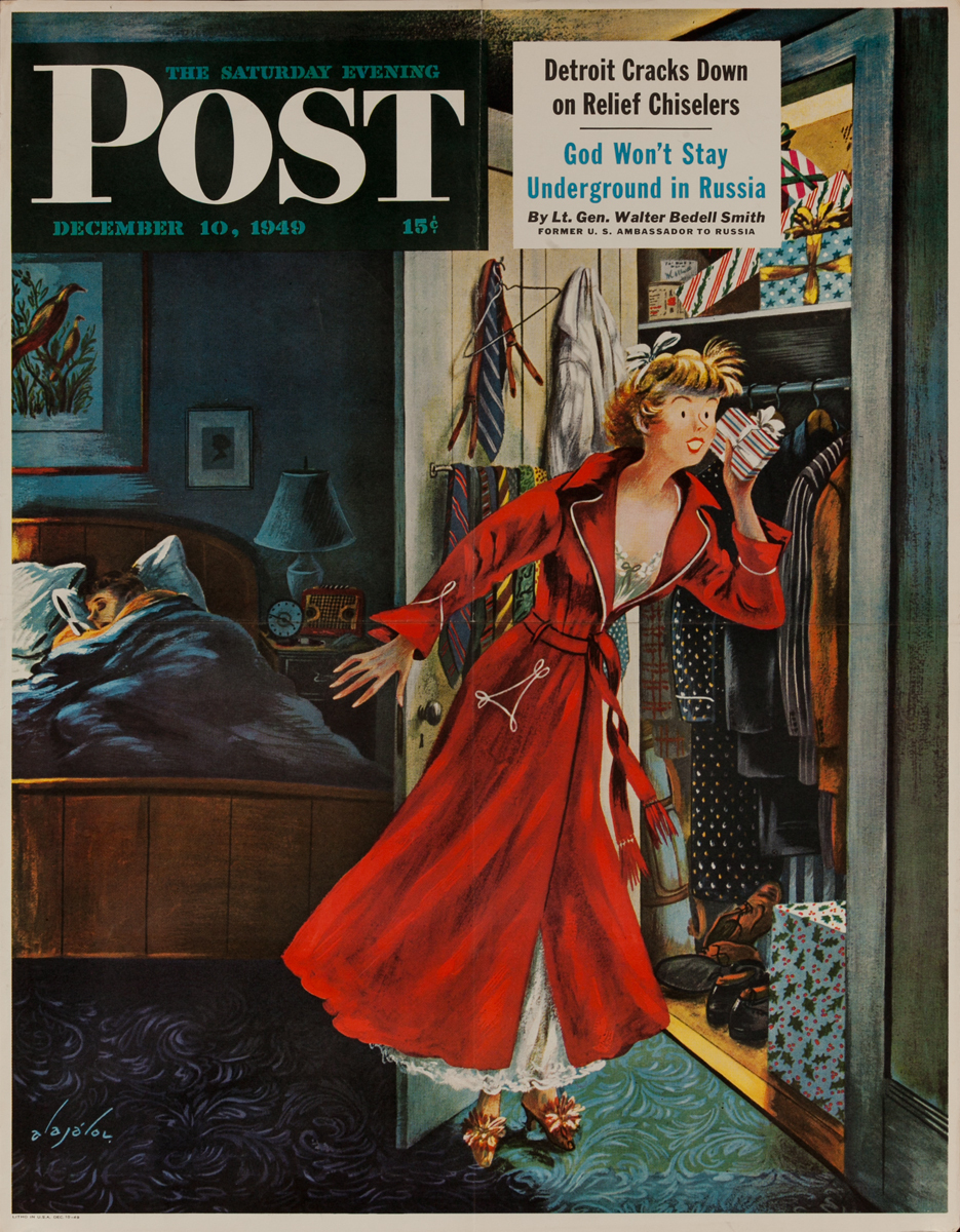 Saturday Evening Post, December 10, 1949 Newstand Advertising Poster