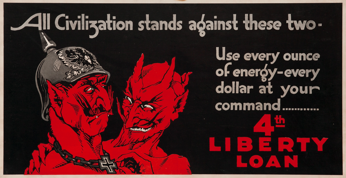 All Civilization stands against these two - 4th Liberty Loan WWI Poster