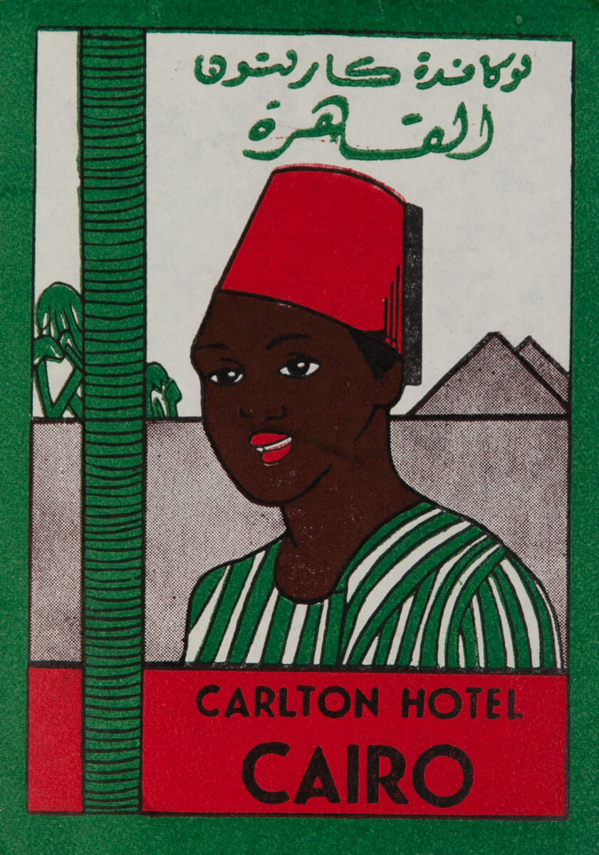 Carlton Hotel Cairo Egypt Luggage Label