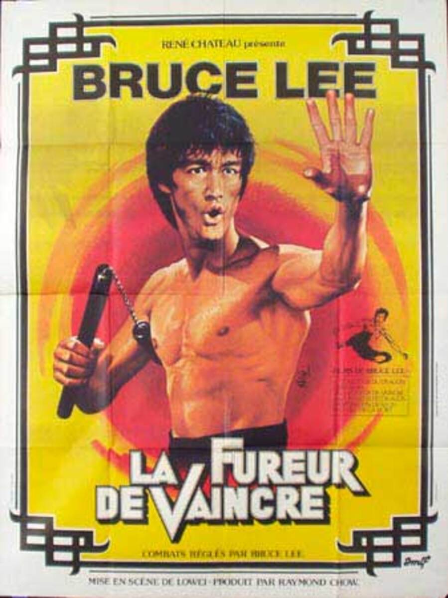Bruce Lee Fureur Original Vintage Movie Poster French Release