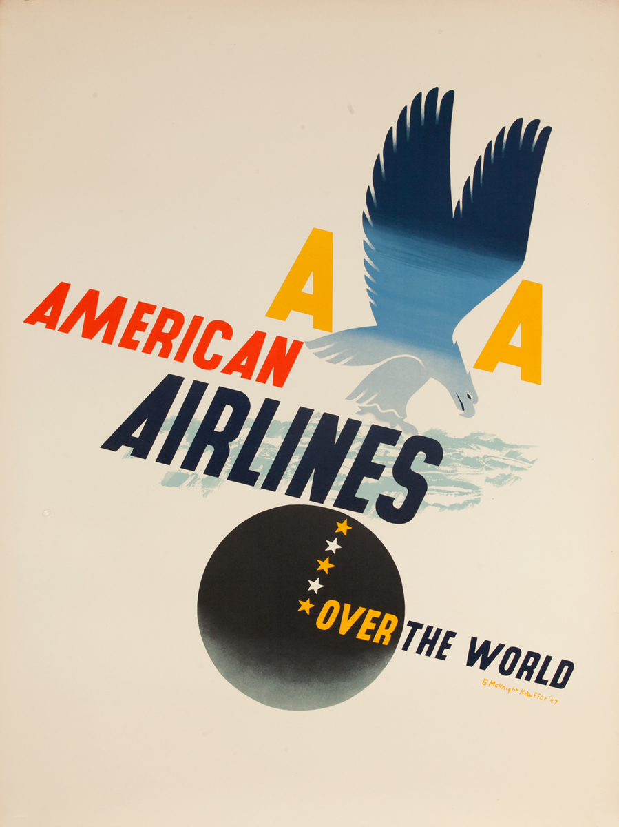 AA American Airlines Over the World