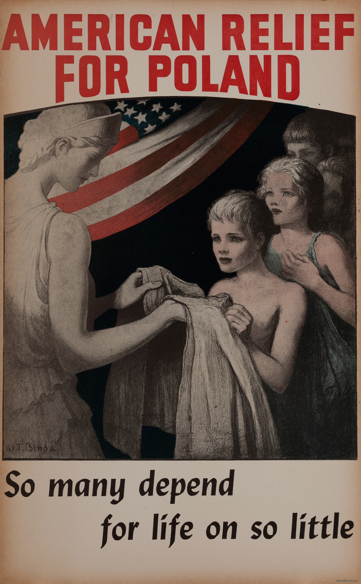 American Relief For Poland WWI Poster<br>So many depend for life on so little