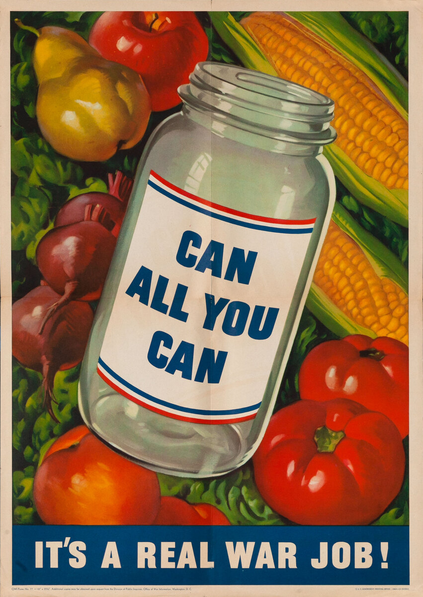Can All You Can Original American WWII Poster, larrge size