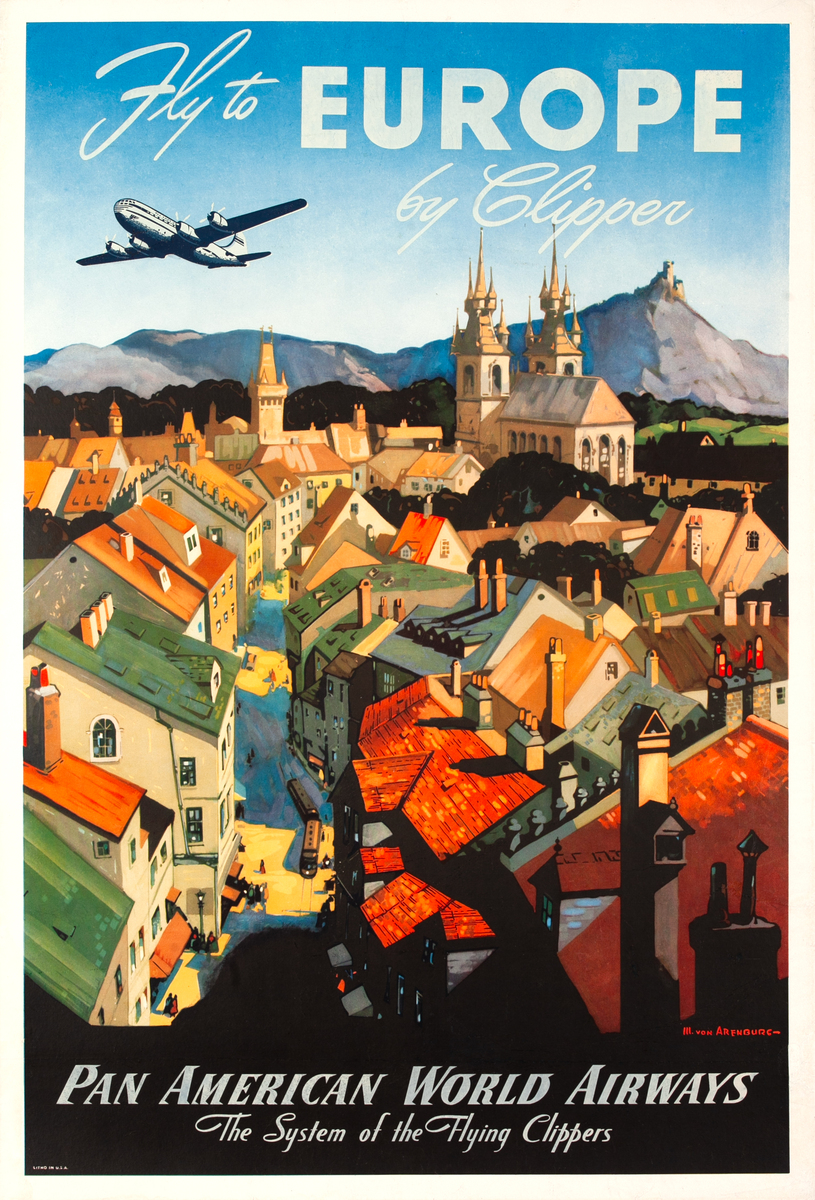 Fly to Europe by Clipper - Pan American World Airways