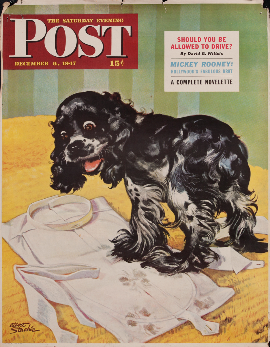 Saturday Evening Post, December 6, 1947 Newstand Advertising Poster