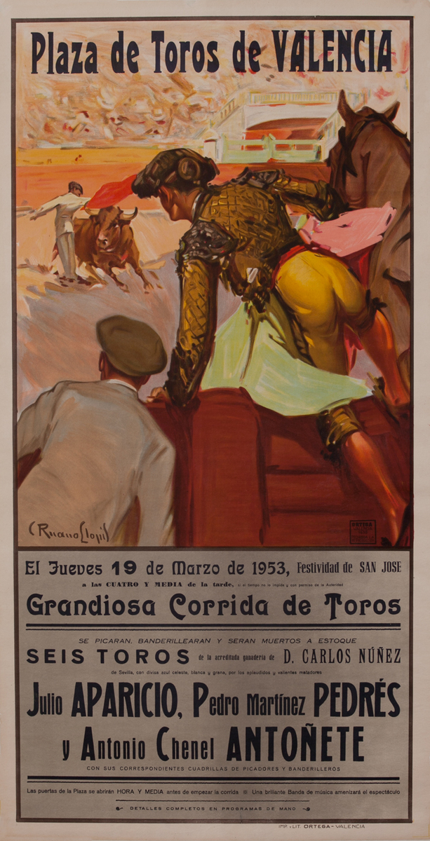 Plaza de Toros de Valencia Bullfight Poster