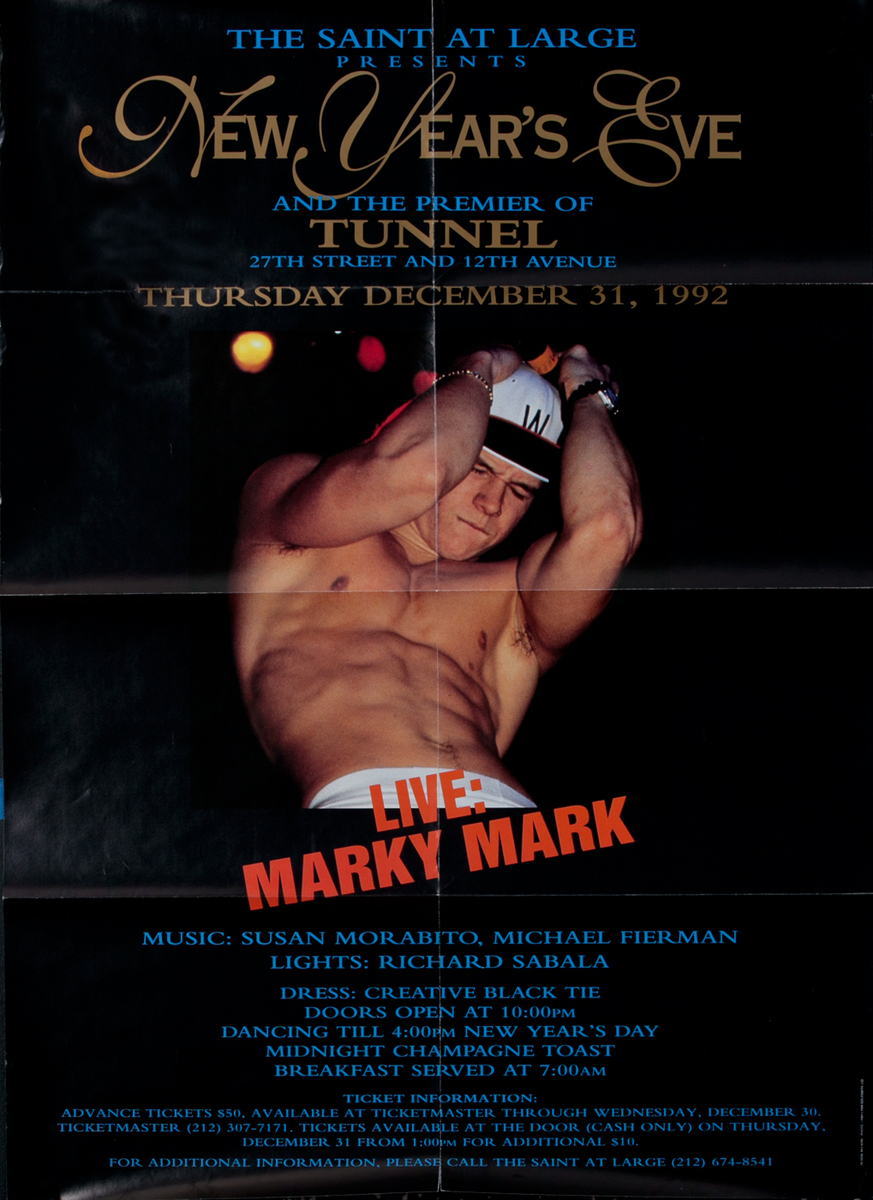  The Saint at Large -  New Years Eve Marky Mark - Gay Nightclub Poster