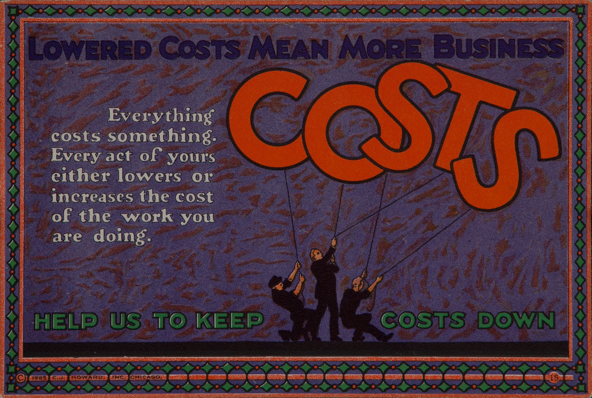 C J Howard Work Incentive Card #15 - Lowered costs means more business